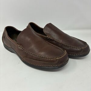 Rockport Men’s Leather Driving Moc Slippers Brown Comfort Loafers Size 10
